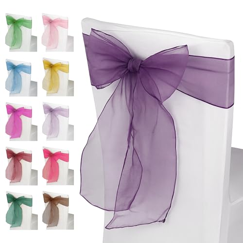 1 écharpe de chaise en organza violet - Large ceinture pour... - Maison & Cuisine en promo à 2.52€