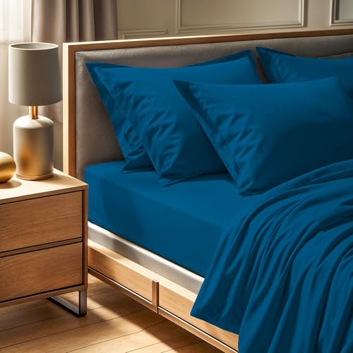 Premium Petrol Blue Ranforce Single Fitted Sheet (90 x 200... - Maison & Cuisine Amazon Italie à 7.65€