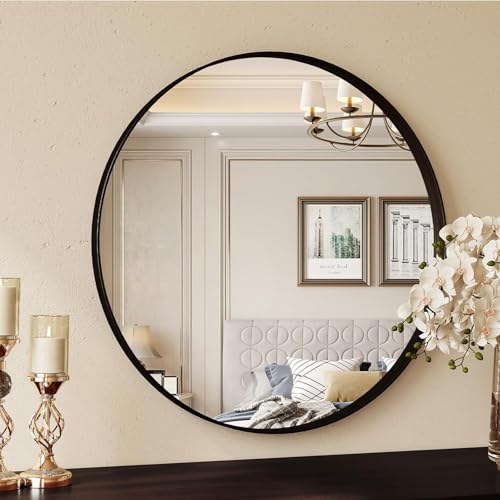 Clevich Round Wall Mirror 60cm, Black Framed Circle Mirror... - Amazon Royaume-Uni à 35.99€