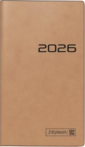 BRUNNEN Agenda de poche 753 2026, format A6, carton, marron - Auto & Moto en promo à 4.13€