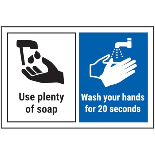 V Safety Use Plenty Of Soap…Wash Your Hands.. 150 x 100 mm... - Maison & Cuisine Amazon Royaume-Uni à 1.88€