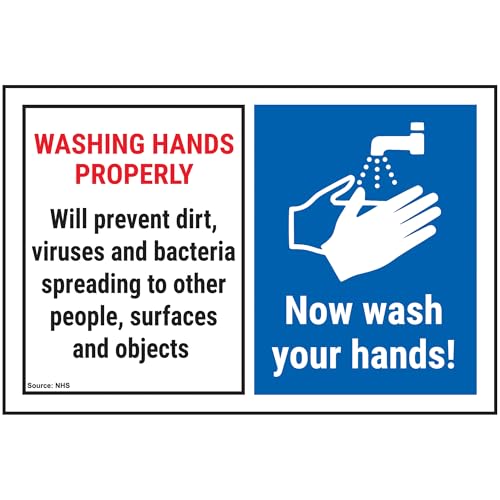 V Safety Washing Hands Properly Will Prevent...Now Wash... - Maison & Cuisine Amazon Royaume-Uni à 1.24€
