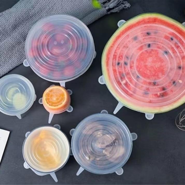 6 tapas de silicona elásticas, cubiertas de silicona... - Bon plan à 4.32€
