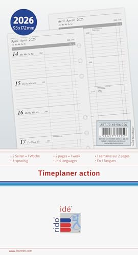 rido/idé Wochenkalendarium Timeplaner action 2026 | 93×172... - Bon plan à 3.50€