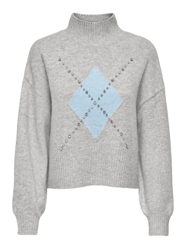 ONLY Onlwakefield Life LS Bling Highneck Knt, Chiaro Grigio... - Amazon Italy à 14.89€