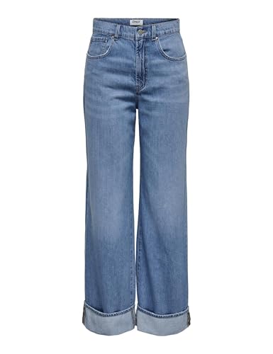 ONLY Onlhope Ex HW Wide Fold Up DNM Pim, Media Blu Denim... - Bon plan à 16.21€