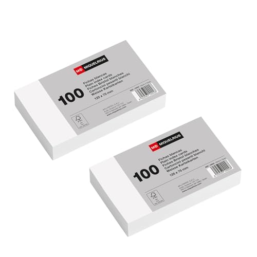 Miquelrius - Lot de 200 fiches Bristol blanches pour notes... en promo à 4,20€ (-40%) sur Amazon FR