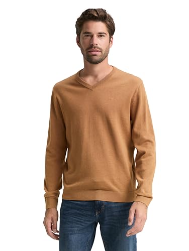 TOM TAILOR Maglione da Uomo, 39098 - Mid Brown Melange, XL - Bon plan à 13.56€