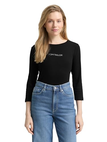 TOM TAILOR 1048941 Camiseta de Mujer, 14482-deep Black, L - Mode & Vêtements Amazon Espagne à 14.14€