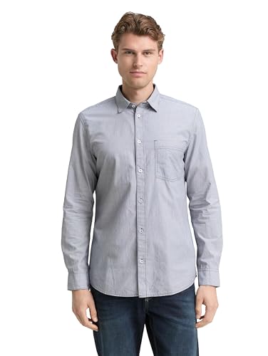 TOM TAILOR 1048446 Camisa para Hombre, 38977-blue Stripe, L - Amazon Espagne à 21.95€