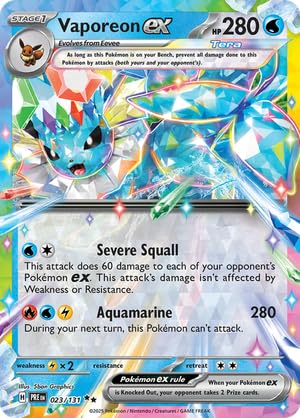 Pokemon - Vaporeon ex 023/131 - Evoluciones prismáticas... - Jeux Vidéo & Consoles en promo à 31.56€