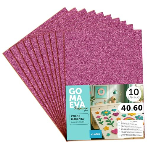 m-office Fogli di Gomma Eva Colorata Glitterata, Gomma... - Home & Kitchen Amazon Italy à 8.49€