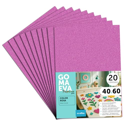 m-office Fogli di Gomma Eva Colorata Glitterata, Gomma... - Maison & Cuisine en promo à 16.68€