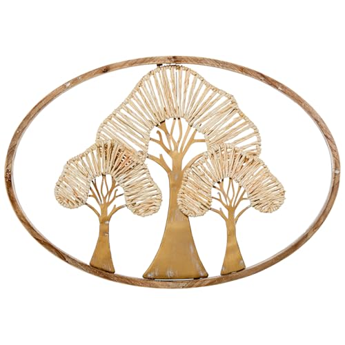 ADORNO PARED MADERA/METAL 65X4 6CM ARBOLES DORADOS - Amazon Allemagne à 43.24€