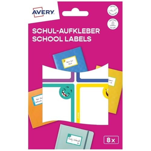 AVERY Zweckform SCHOOL8S Lot de 8 autocollants nominatifs... - Jouets & Jeux en promo à 4.27€