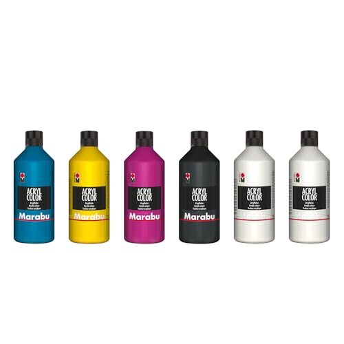 Marabu Acryl Colour Big Pack, 6 x 500 ml, Pintura acrílica... - Auto & Moto Amazon Espagne à 56.99€