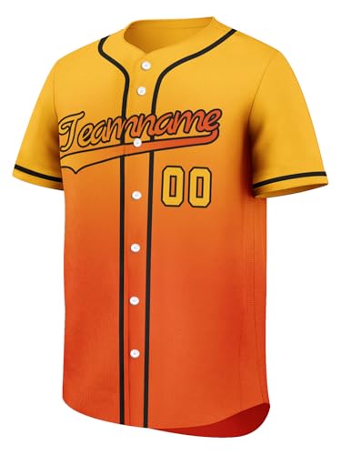 Custom Gradient Baseball Jersey for Men Personalized Name... - Sports & Fitness en promo à 5.99€