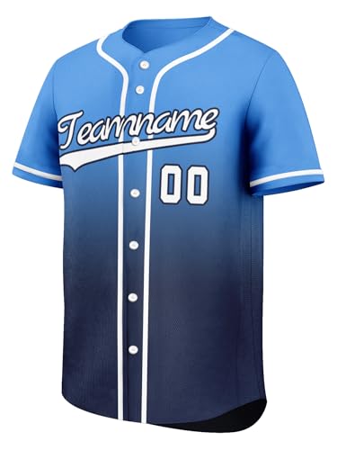 Custom Gradient Baseball Jersey for Men Personalized Name... - Sports & Fitness Amazon Royaume-Uni à 5.99€