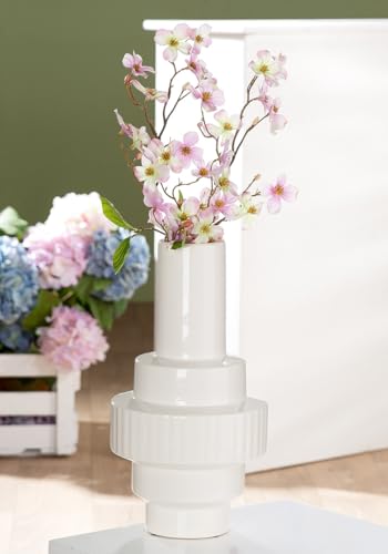 GILDE Antas Ceramic Vase Glossy White Height 35 cm Diameter... - Maison & Cuisine Amazon Royaume-Uni à 39.10€