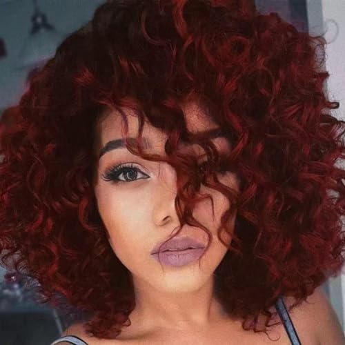 Salaibs Perruques bouclées pour femme - Rouge vin - Afro... - Beauté & Parfums Amazon France à 21.08€