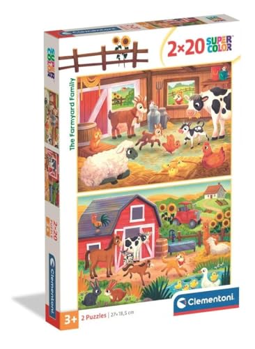 Clementoni Puzzle 2x20 The Farmyard Family 40 Stücke für... - Jouets & Jeux en promo à 7.21€