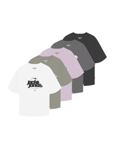 JACK & JONES Jcoflare Front Tee Ss Crew Neck 5Pk Mp - Amazon Germany à 17.04€