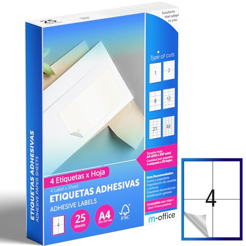 M-office Klebeetiketten zum Beschriften – Selbstklebende... - Home & Kitchen Amazon Germany à 5.82€