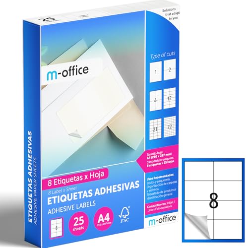 M-office Étiquettes Autocollantes - Imprimables, Blanches... - Auto & Moto en promo à 4.74€