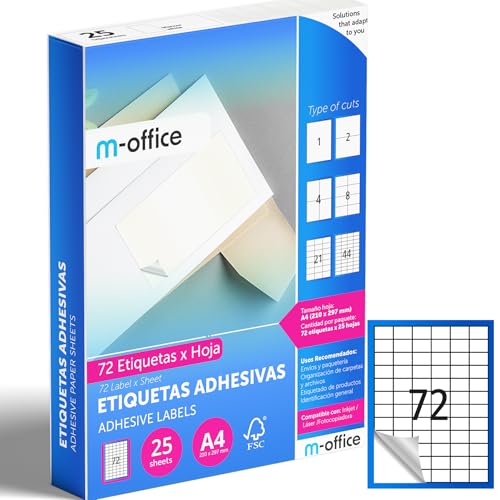M-office Étiquettes Autocollantes - Imprimables, Blanches... - Auto & Moto Amazon France à 5.88€