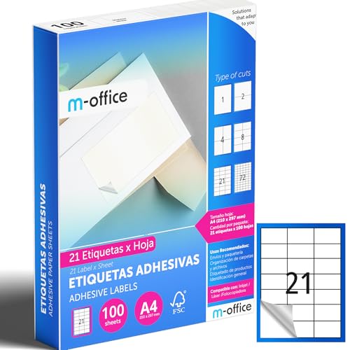 M-office Étiquettes Autocollantes - Imprimables, Blanches... - Auto & Motorcycle Amazon France à 12.11€