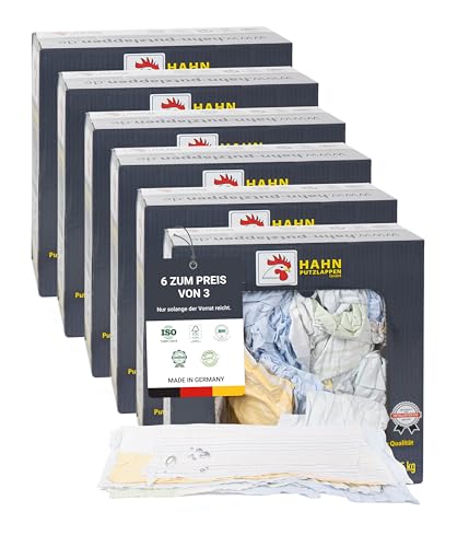 Hahn Putzlappen® Lot de 6 chiffons de nettoyage en coton... - Bricolage & Outils Amazon France à 93.88€