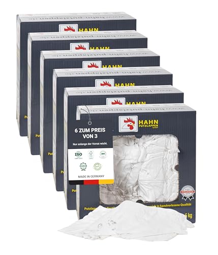 Hahn Putzlappen® Maillot polo en coton blanc [6 × 5 kg] –... - Bricolage & Outils Amazon France à 105.61€