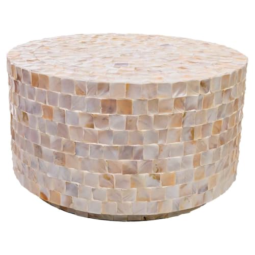 Mesa de centro de madera y madreperla beige - Amazon Espagne à 158.48€