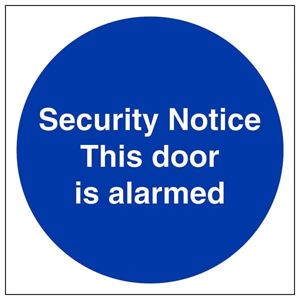 V Safety Security Notice This Door Is Alarmed 150 x 150 mm... - Maison & Cuisine en promo à 1.86€
