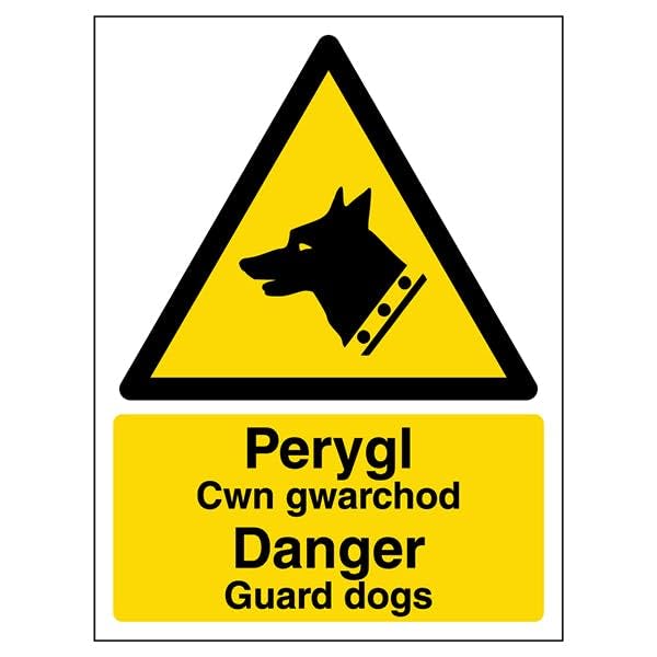 V Safety Welsh/English - Danger Guard Dogs 150 x 200mm... - Maison & Cuisine en promo à 1.88€