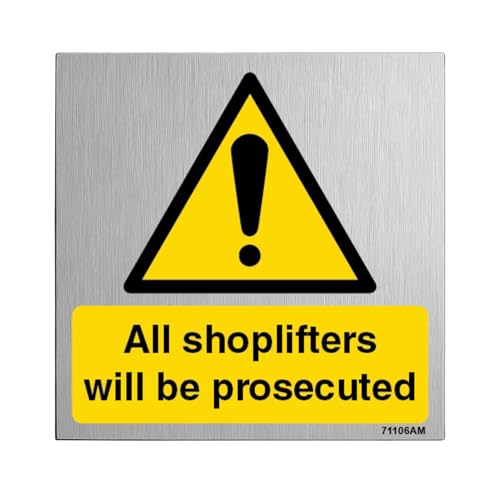 V Safety Shoplifters Will Be Prosecuted 150 x 150 mm - 3mm... - Maison & Cuisine Amazon Royaume-Uni à 1.69€