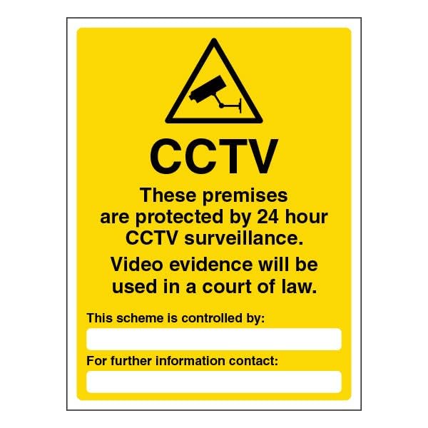V Safety CCTV These Premises Are Protected By 24 Hour... - Maison & Cuisine Amazon Royaume-Uni à 1.82€