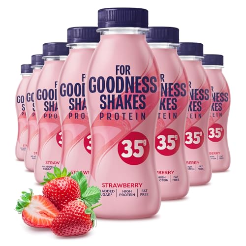 For Goodness Shakes Strawberry Protein Shakes, 35g Protein... - Sports & Fitness Amazon Royaume-Uni à 7.99€