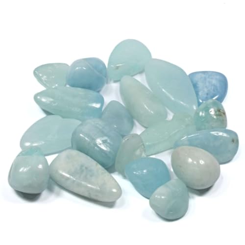 Mini Aquamarine Polished Tumblestone Healing Crystals - Jardin & Extérieur Amazon Royaume-Uni à 1.99€