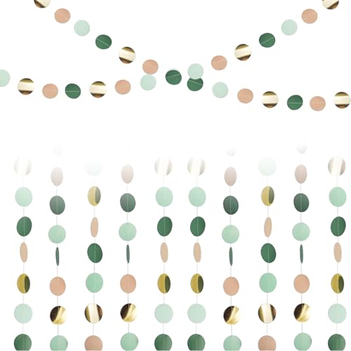 Lot de 3 guirlandes rondes en papier vert forêt - 4 m... - Home & Kitchen Amazon France à 4.64€