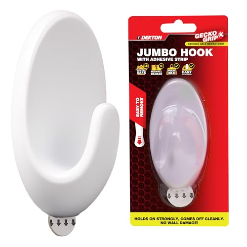 Dekton Geckogrip Jumbo Hook 1pc White-Heavy-Duty Wall Hook|... - Maison & Cuisine Amazon Royaume-Uni à 2.99€