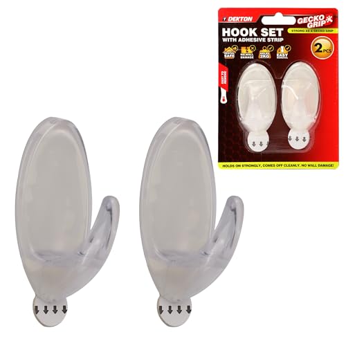 DEKTON Geckogrip Hook Set 2pc Clear-Heavy-Duty Wall Hook|... - Home & Kitchen Amazon UK à 2.99€