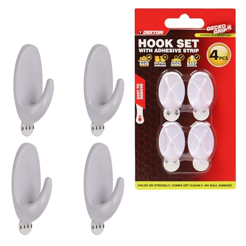 Dekton Geckogrip Hook Set 4pc White-Heavy-Duty Wall Hook|... - Home & Kitchen Amazon UK à 2.99€