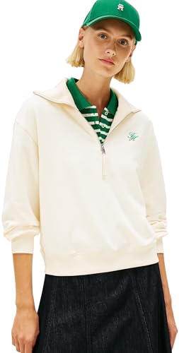 Tommy Hilfiger Felpa da Donna TH Script Mezza Zip Terry... - Bon plan à 25.80€