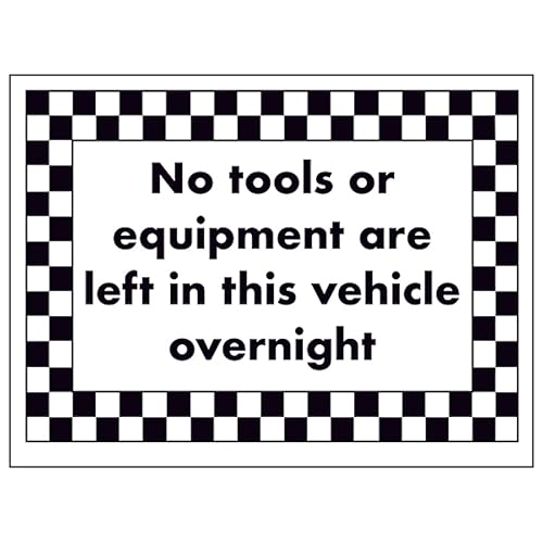 V Safety No Tools or Equipment Are Left in This Vehicle... - Home & Kitchen Amazon UK à 1.95€