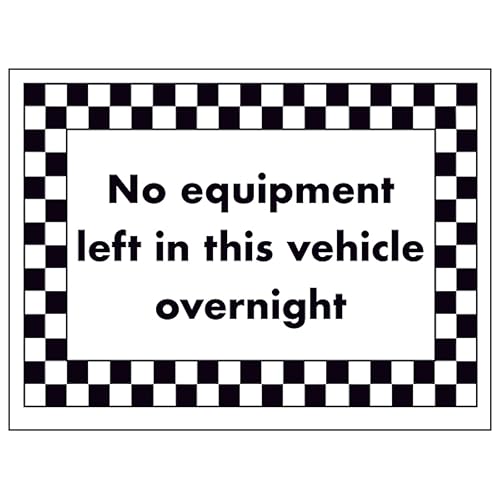 V Safety No Equipment Left in This Vehicle Overnight 200 x... - Home & Kitchen Amazon UK à 3.15€