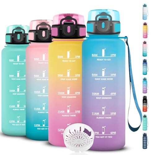 Grsta Gourde 1,5l Sport, Anti-Fuite, Bouteille Motivation... - Sports & Fitness Amazon France à 12.76€