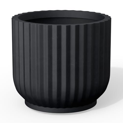 Kante Planter, Concrete, Black, 16.7" Dia x 14.6" H - Jardin & Extérieur Amazon Royaume-Uni à 77.77€