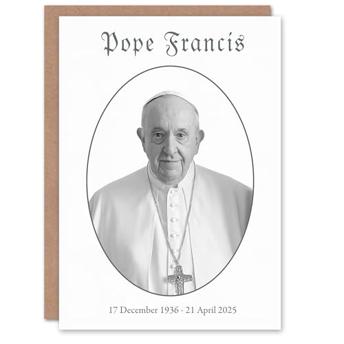 Artery8 Pope Francis Memorial Greeting Card Black & White... - Auto & Moto en promo à 1.22€