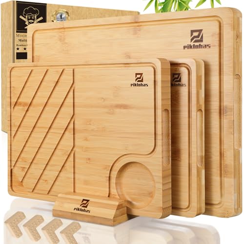 Piklohas Juego de 4 tablas de cortar de bambú grandes para... - Toys & Games Amazon Spain à 40.11€